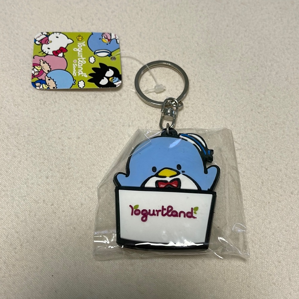 Sanrio x Yogurtland collab Tuxedo Sam keychain NWT*